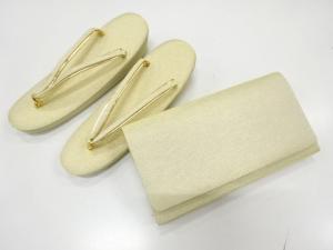 未使用品　金糸　和装バッグ・草履セット(草履23センチ)